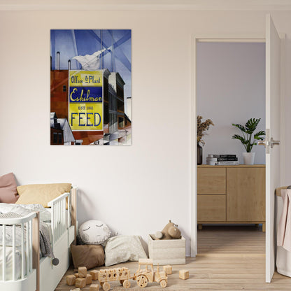 Buildings, Lancaster - 1930 - Charles Demuth Brushed Aluminum Print - 70x100 cm / 28x40 inches | Charles Demuth Aluminum Print | Charles Demuth Prints