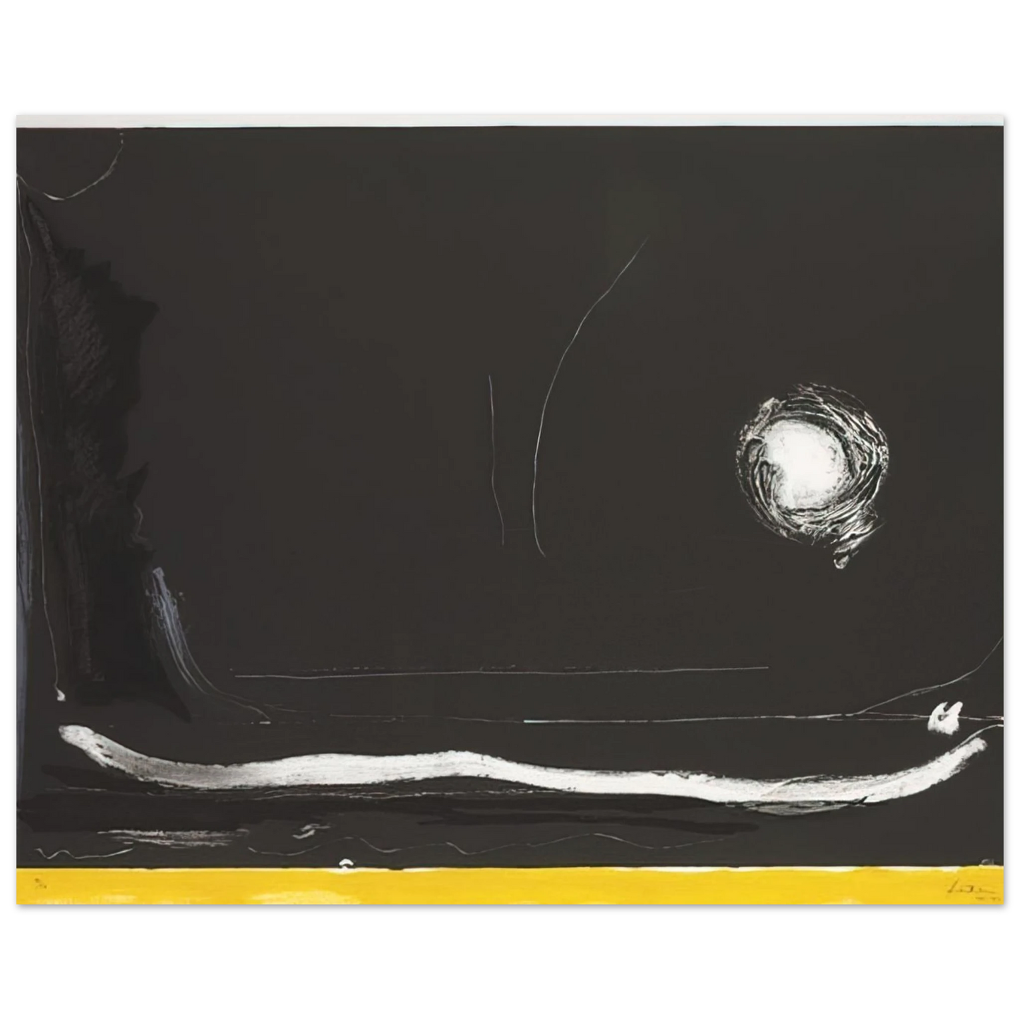 Helen Frankenthaler - Yellow Jack - 1985 Wall art - 13x18 cm / 5x7 Inches - Premium Wooden Framed Poster With Fine Art Paper - Black frame