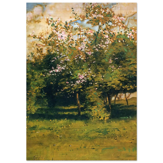Blossoming Trees - Childe Hassam Brushed Aluminum Print - 70x100 cm / 28x40 inches | Childe Hassam Aluminum Print | Childe Hassam Prints