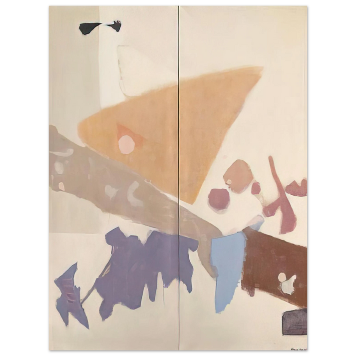 Kenzo Okada - Screen I diptych - 1955  75x100 cm / 30x40inches Fine Art Poster