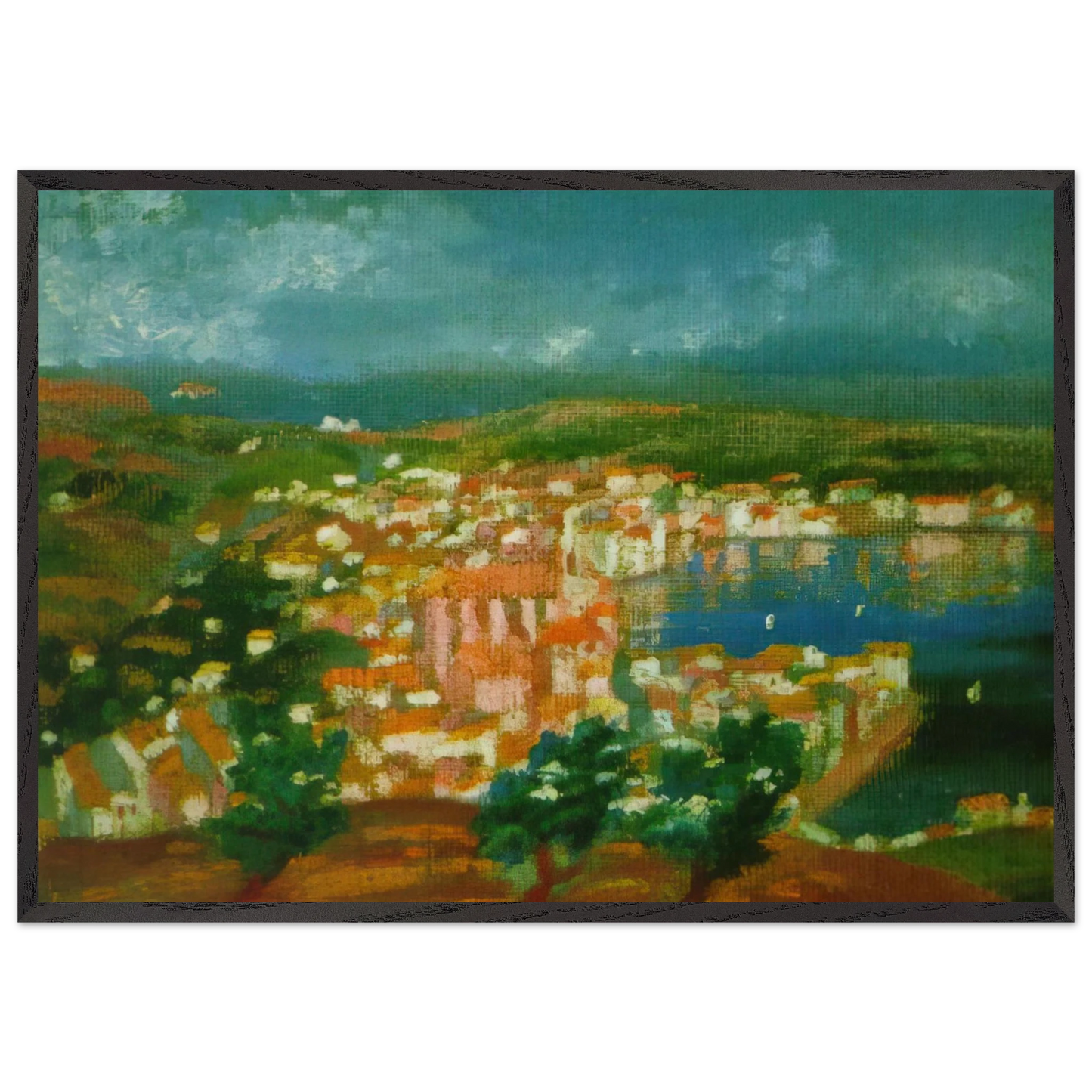 LANDSCAPE NEAR CADAQUES 1921 1 - Salvador Dali Framed Art Print – Black Wooden Frame - Default Title - -Framed Art Print