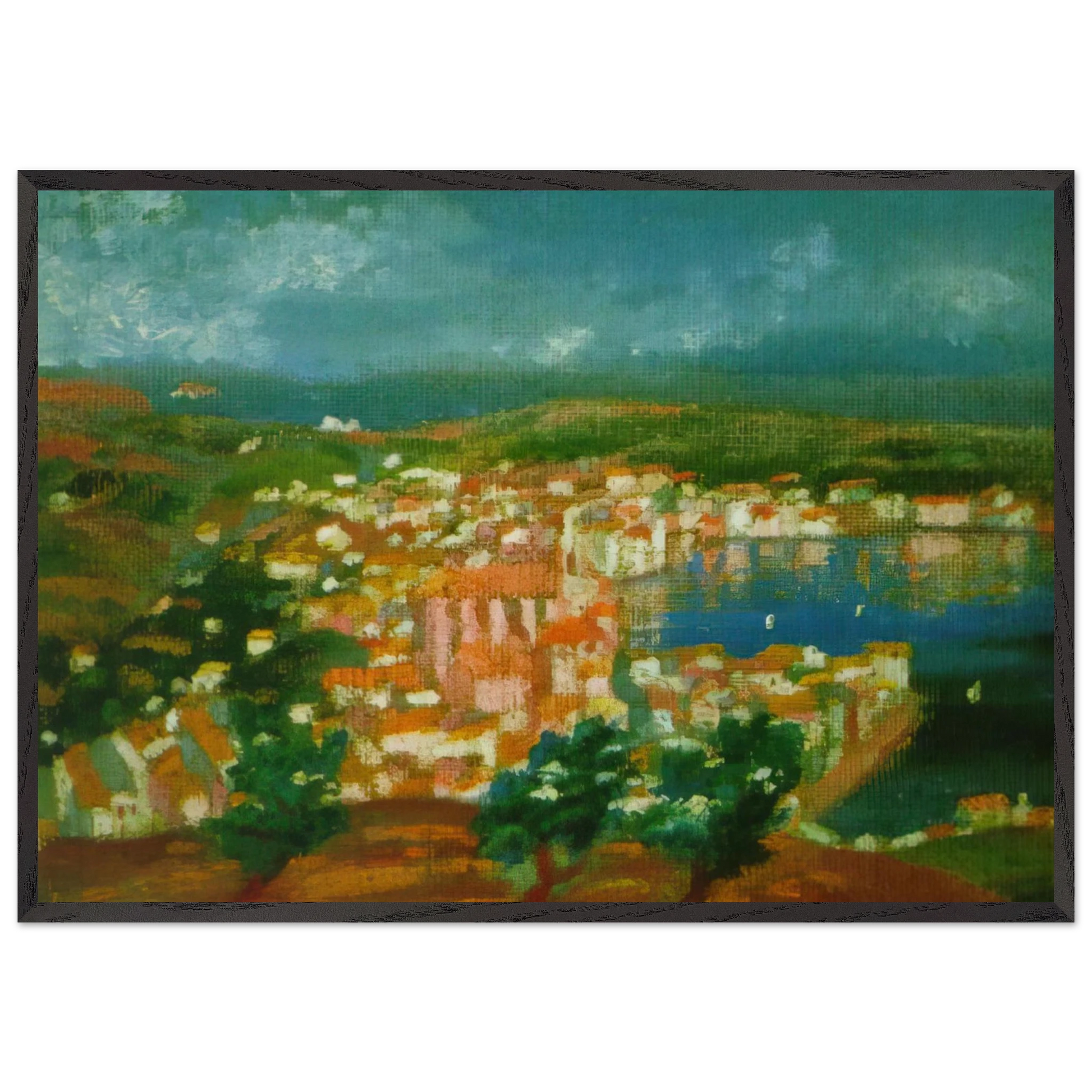 LANDSCAPE NEAR CADAQUES 1921 1 - Salvador Dali Framed Art Print – Black Wooden Frame - Default Title - -Framed Art Print