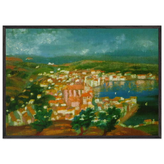 LANDSCAPE NEAR CADAQUES 1921 1 - Salvador Dali Framed Art Print – Black Wooden Frame - Default Title - -Framed Art Print