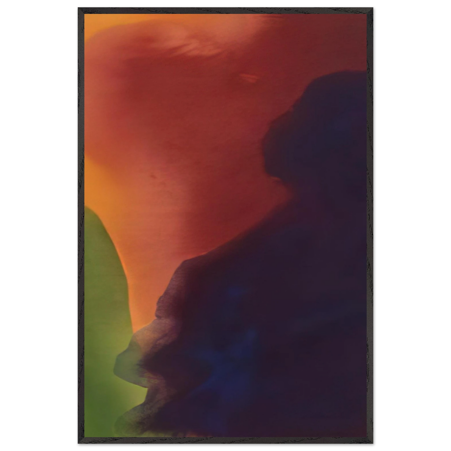 Helen Frankenthaler - Blue Atmosphere III - 1963 Wall art - 50x70 cm / 20x28 inches - Premium Wooden Framed Poster With Fine Art Paper - Black frame