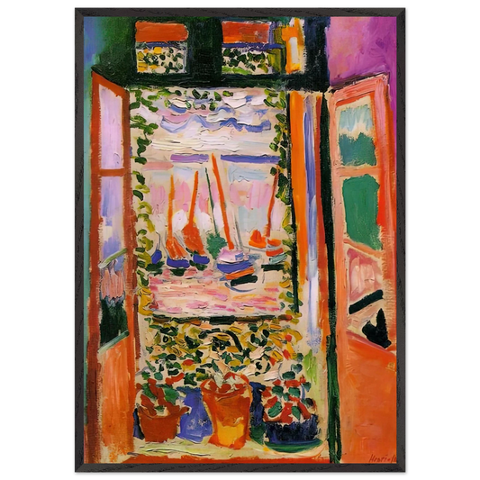 OPEN WINDOW COLLIOURE 1905 - Henri Matisse 70x100 cm / 28x40 inches Framed Art Print – Black Wooden Frame