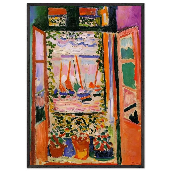OPEN WINDOW COLLIOURE 1905 - Henri Matisse 70x100 cm / 28x40 inches Framed Art Print – Black Wooden Frame