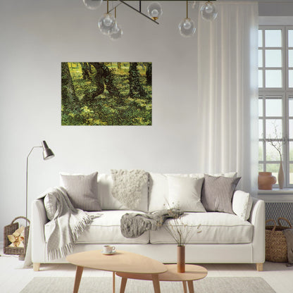 Trunks of Trees with Ivy - Vincent van Gogh Brushed Aluminum Print - 70x100 cm / 28x40 inches | Vincent van Gogh Aluminum Print | Vincent van Gogh Prints
