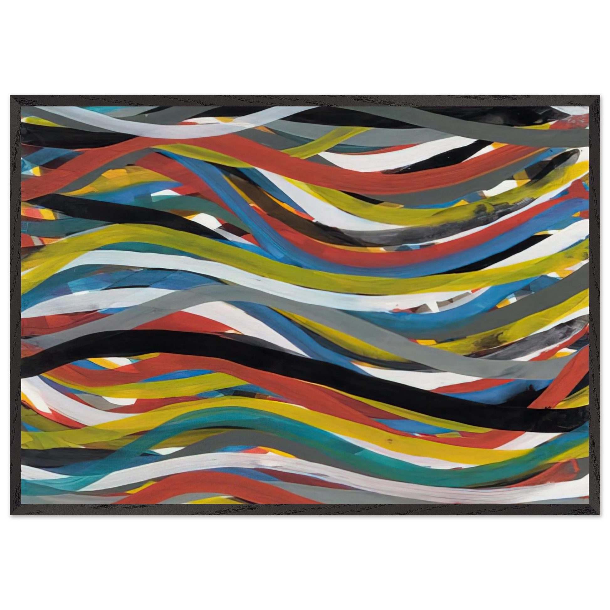 Untitled Ribbons - Sol LeWitt Framed Art Print – Black Wooden Frame - Default Title - -Framed Art Print