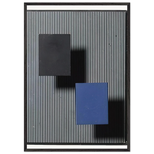 DOS CUADRITOS - Jesus Rafael Soto Framed Art Print – Black Wooden Frame - Default Title - -Framed Art Print