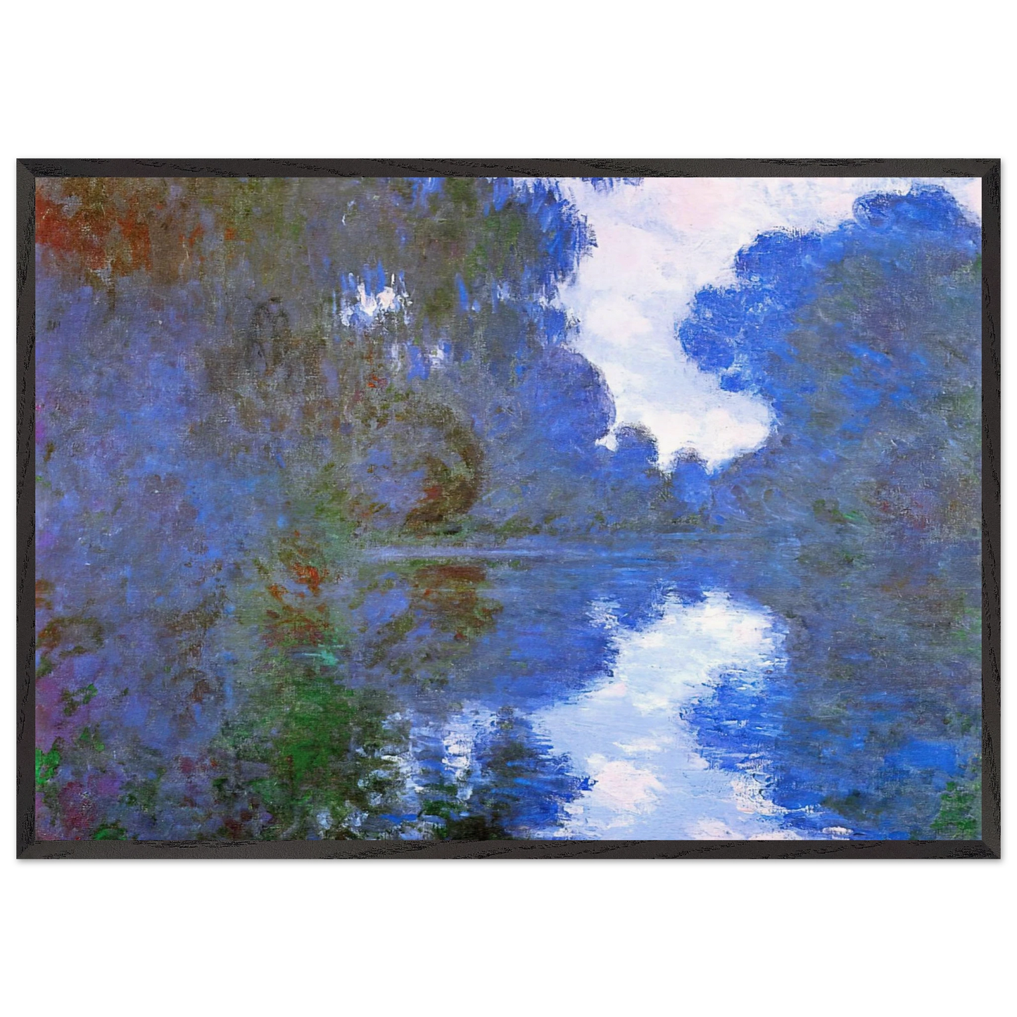 Morning on the Seine Clear Weather 02 - claude monet Framed Art Print – Black Wooden Frame - Default Title - -Framed Art Print