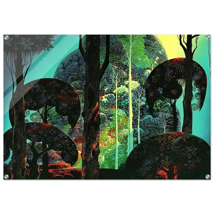 Fired by Sun - Eyvind Earle Acrylic Print - 70x100 cm / 28x40″ inches | Eyvind Earle Wall Art | Eyvind Earle Prints