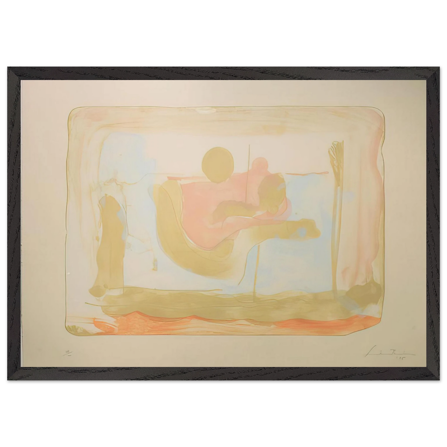 Helen Frankenthaler - Reflections I - 1995 Wall art - A1 (59.4 x 84.1  cm) - Premium Wooden Framed Poster With Fine Art Paper - Wood frame