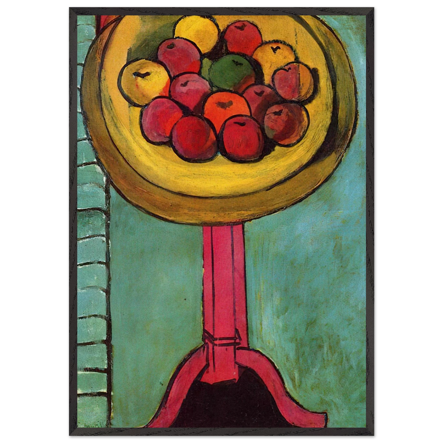 APPLES ON A TABLE GREEN BACKGROUND 1916 - Henri Matisse Framed Art Print – Black Wooden Frame - Default Title - -Framed Art Print