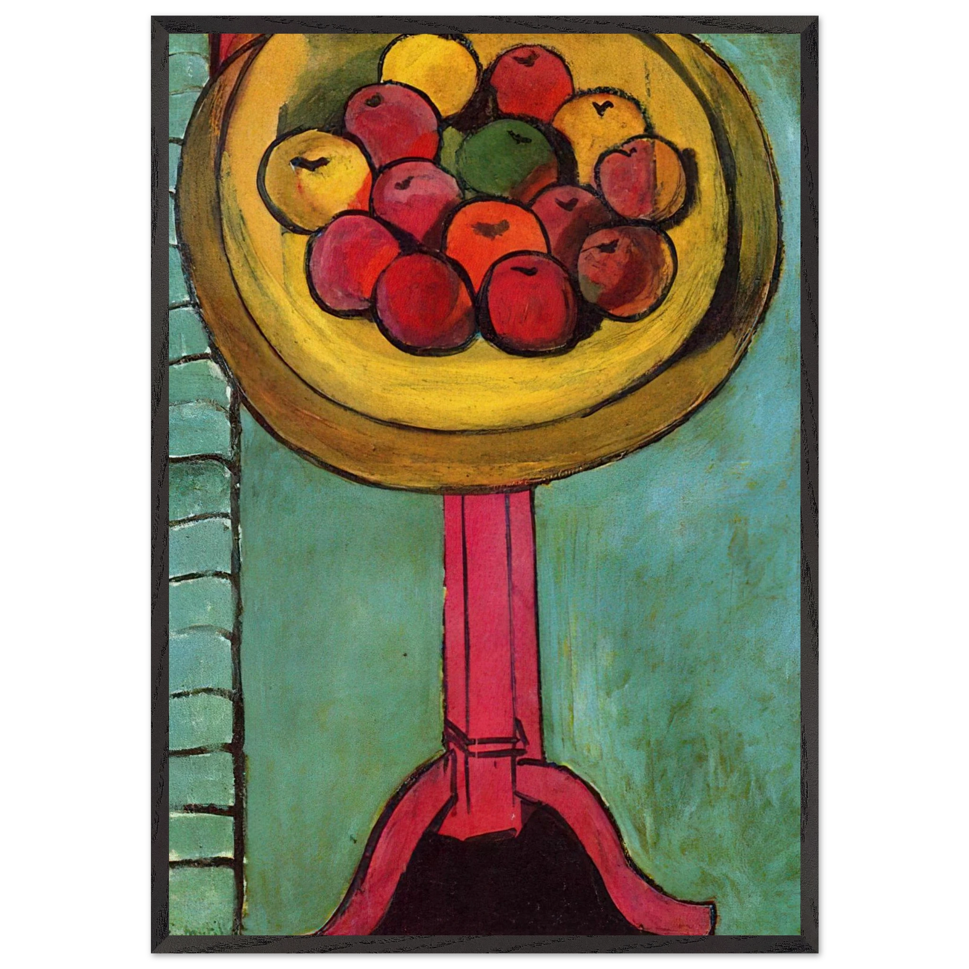 APPLES ON A TABLE GREEN BACKGROUND 1916 - Henri Matisse Framed Art Print – Black Wooden Frame - Default Title - -Framed Art Print