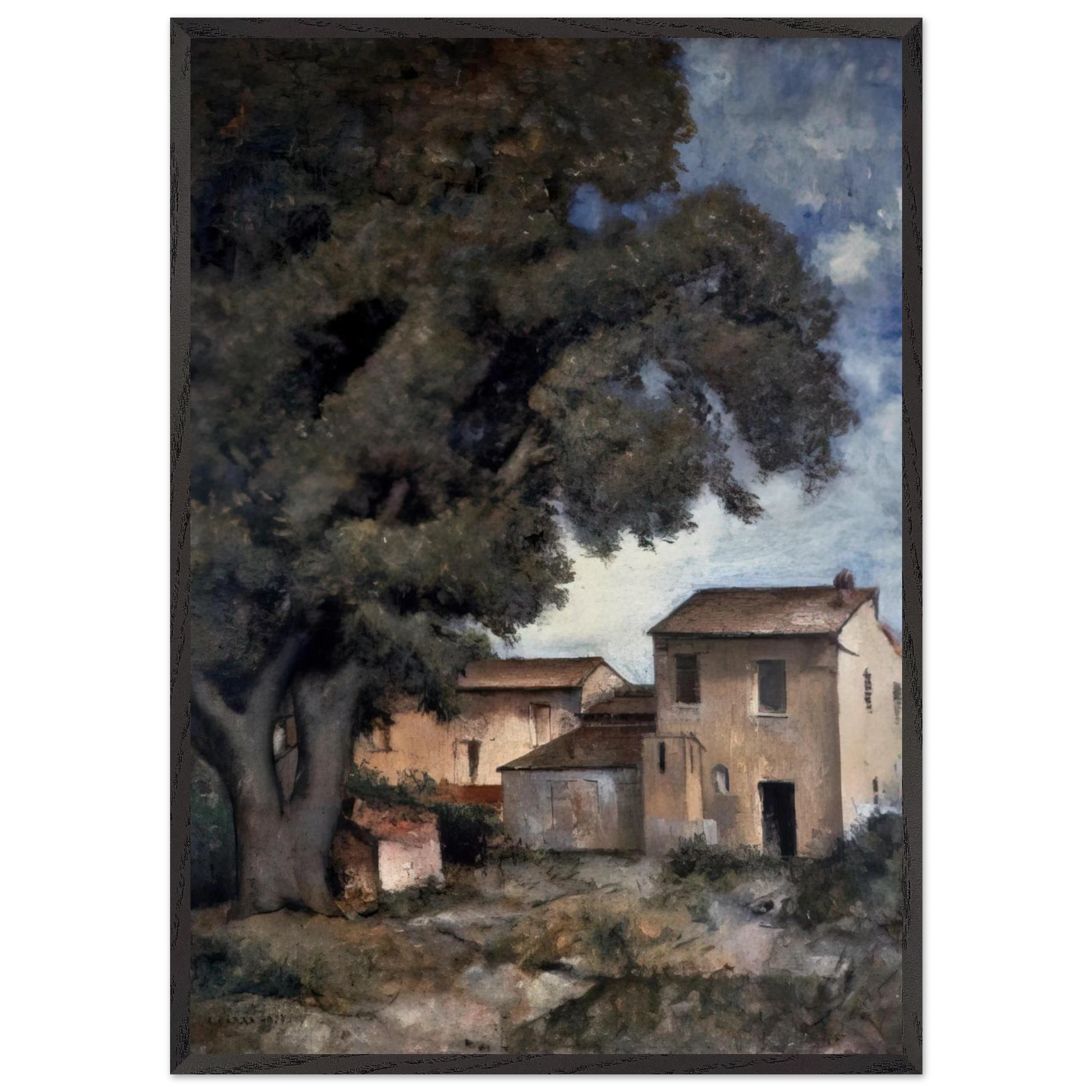 MERIGGIO 1927 - Carlo Carra Framed Art Print – Black Wooden Frame - Default Title - -Framed Art Print