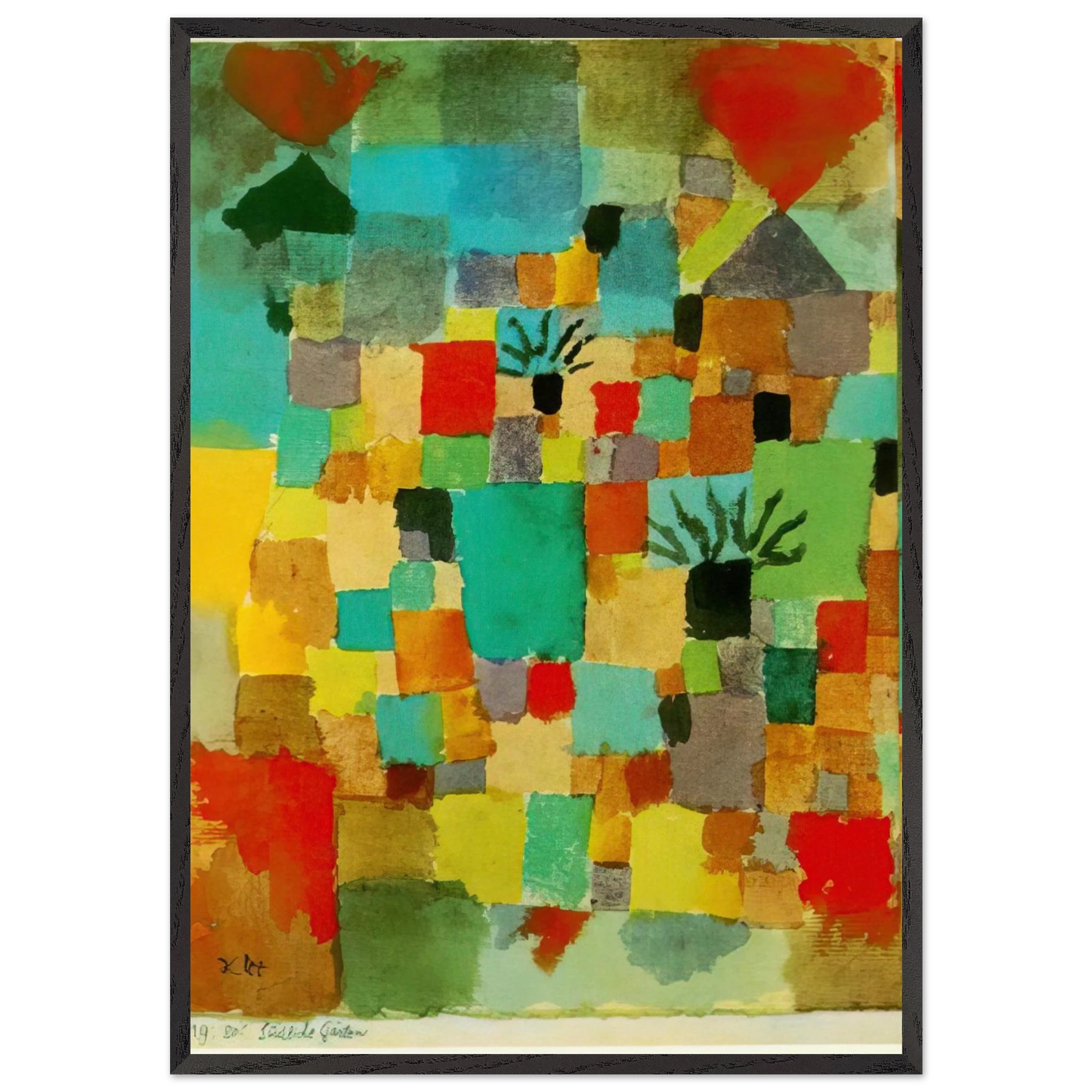 SOUTHERN TUNISIAN GARDENS 1919 - Paul Klee Framed Art Print – Black Wooden Frame - Default Title - -Framed Art Print