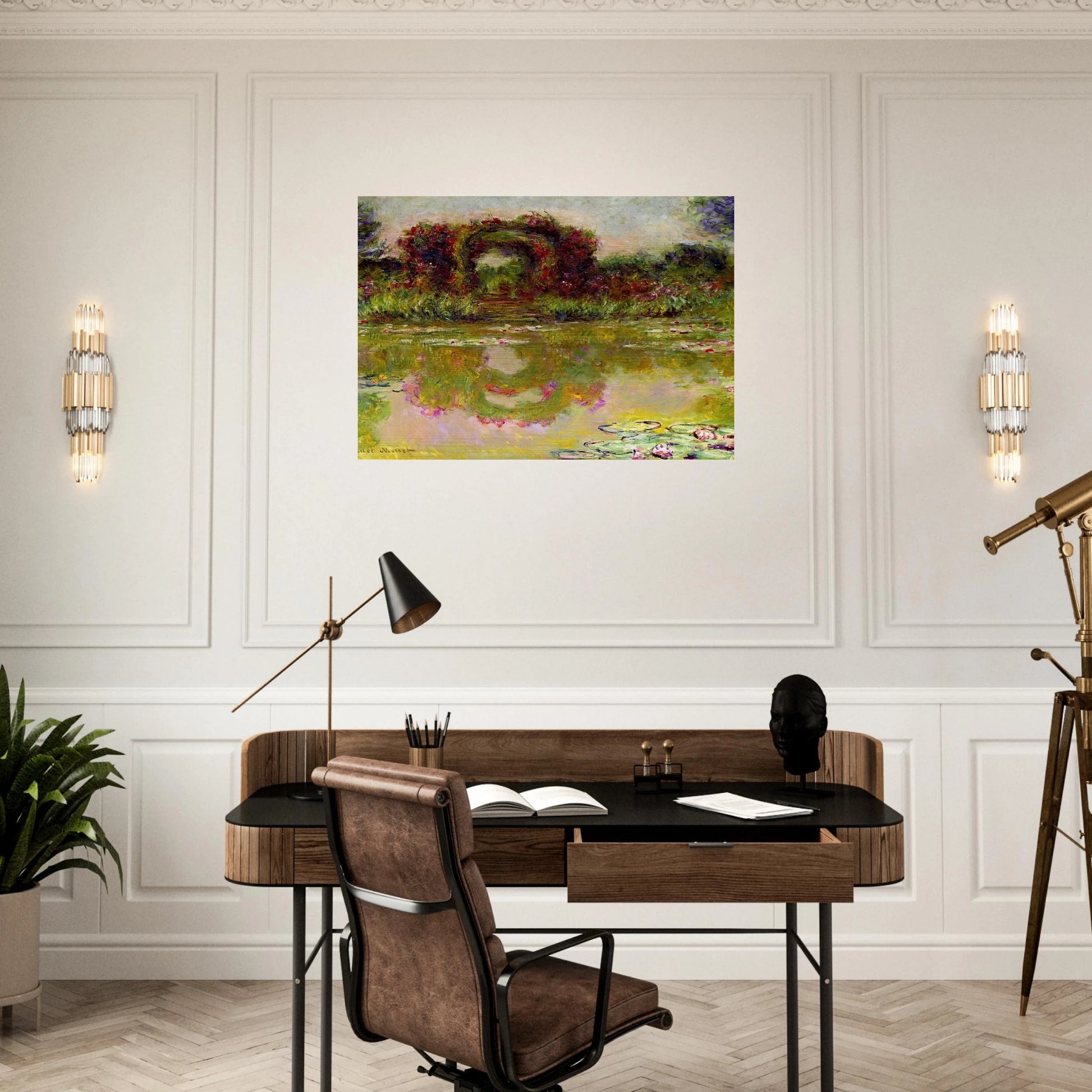 Rose Arches at Giverny - claude monet Brushed Aluminum Print - 70x100 cm / 28x40 inches | claude monet Aluminum Print | claude monet Prints