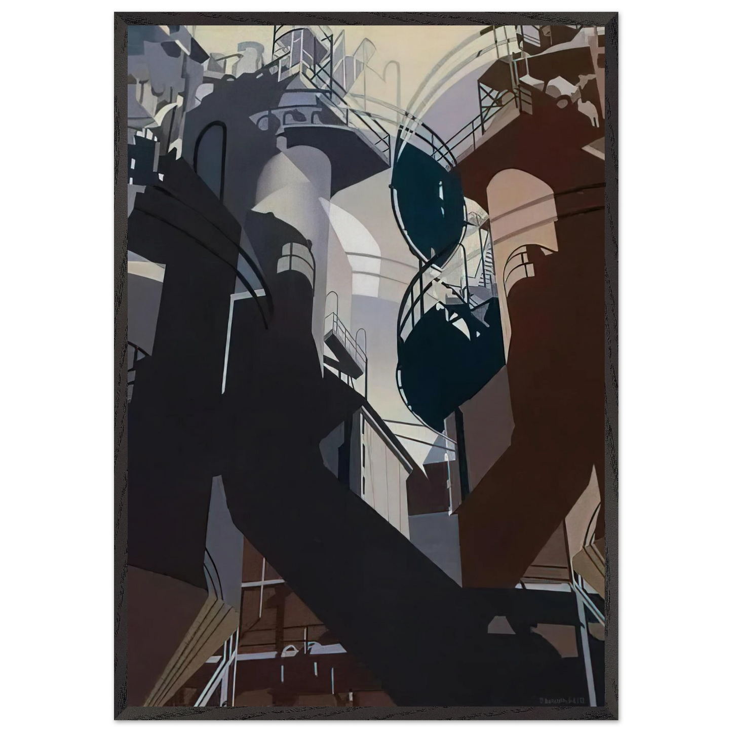 Ore Into Iron - 1953 - Charles Sheeler Framed Art Print – Black Wooden Frame - Default Title - -Framed Art Print