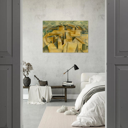 Houses on the hill - Pablo Picasso Brushed Aluminum Print - 70x100 cm / 28x40 inches | Pablo Picasso Aluminum Print | Pablo Picasso Prints