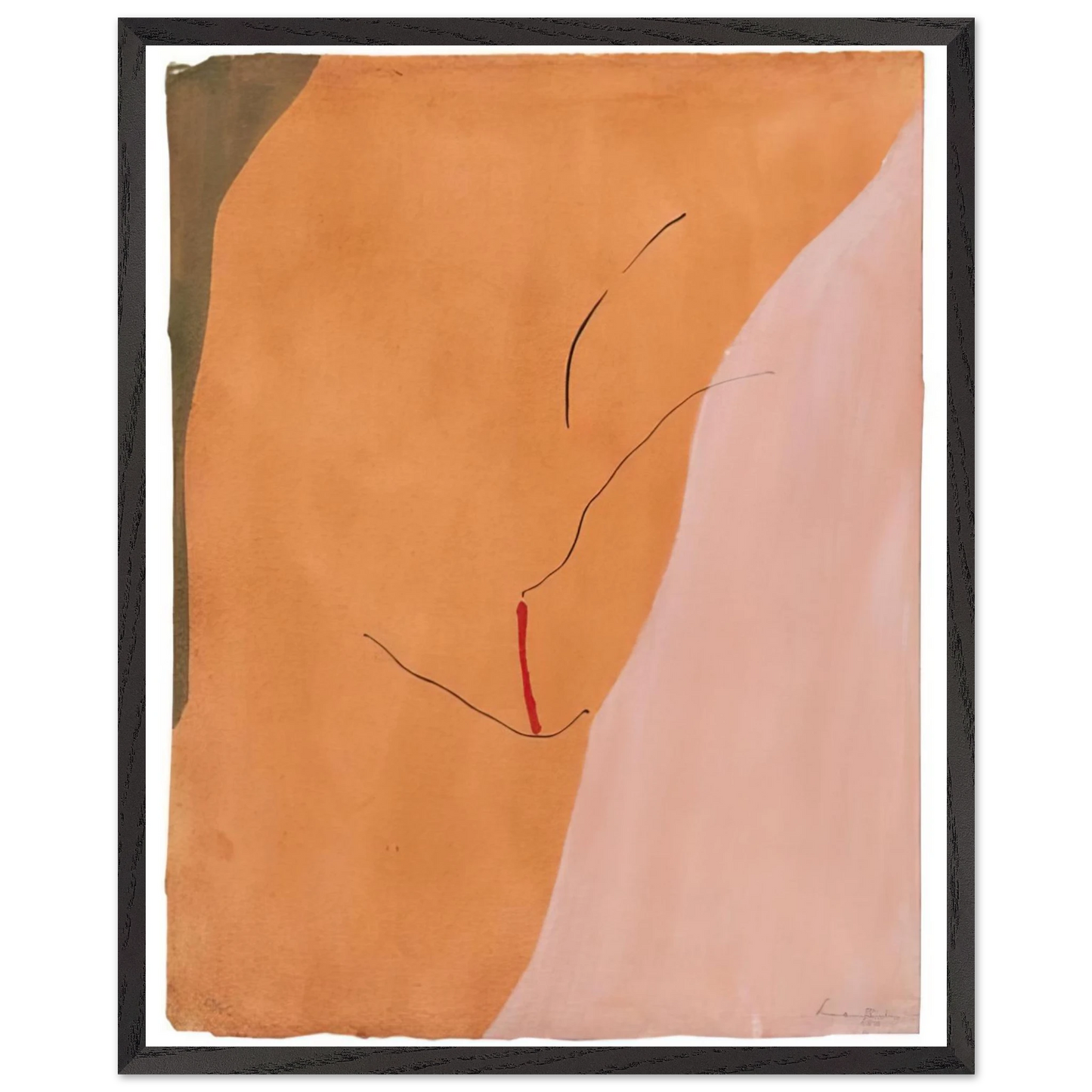 Helen Frankenthaler - Sanguine Mood - 1971 Wall art - 21x29.7 cm / 8x12" - Premium Wooden Framed Poster With Fine Art Paper - Wood frame