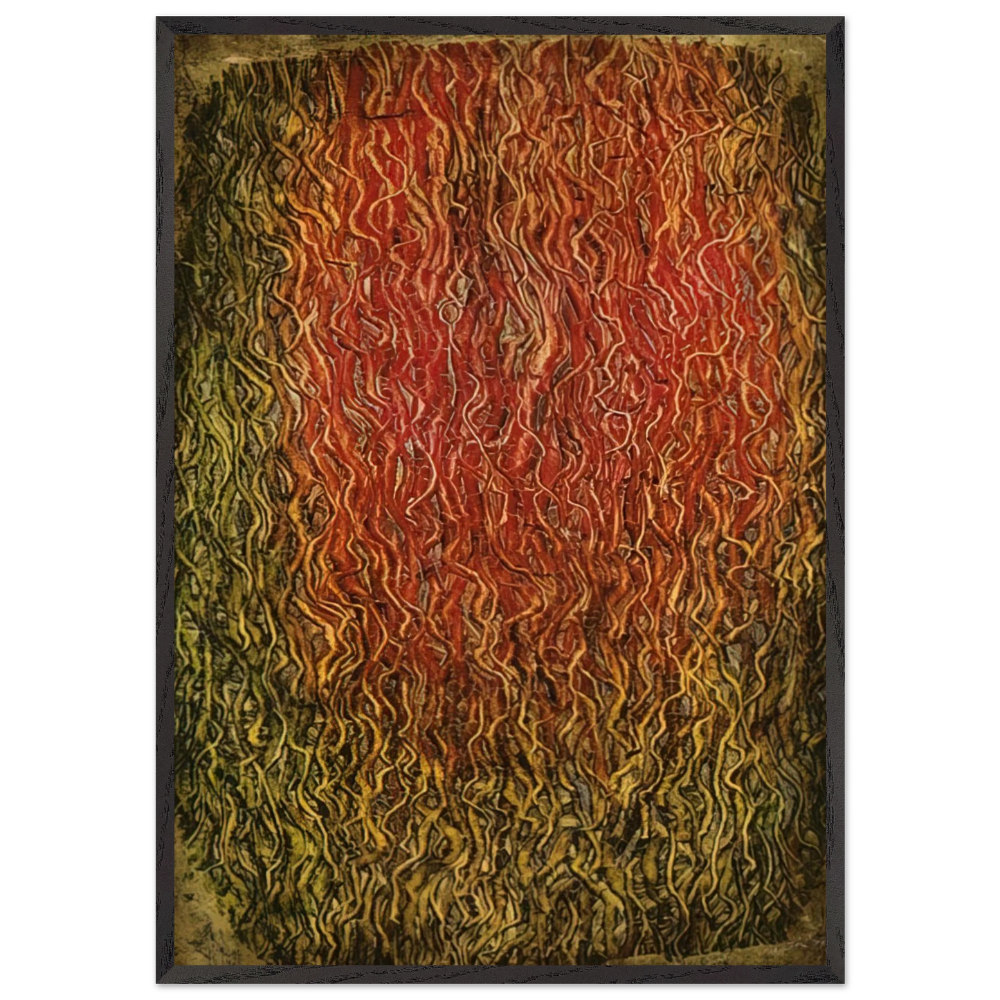 Untitled - Surrealism Tachisme - Simon Hantai Framed Art Print – Black Wooden Frame - Default Title - -Framed Art Print