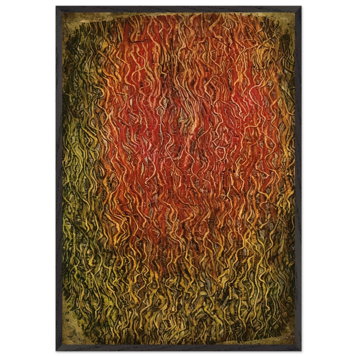 Untitled - Surrealism Tachisme - Simon Hantai 70x100 cm / 28x40 inches Framed Art Print – Black Wooden Frame