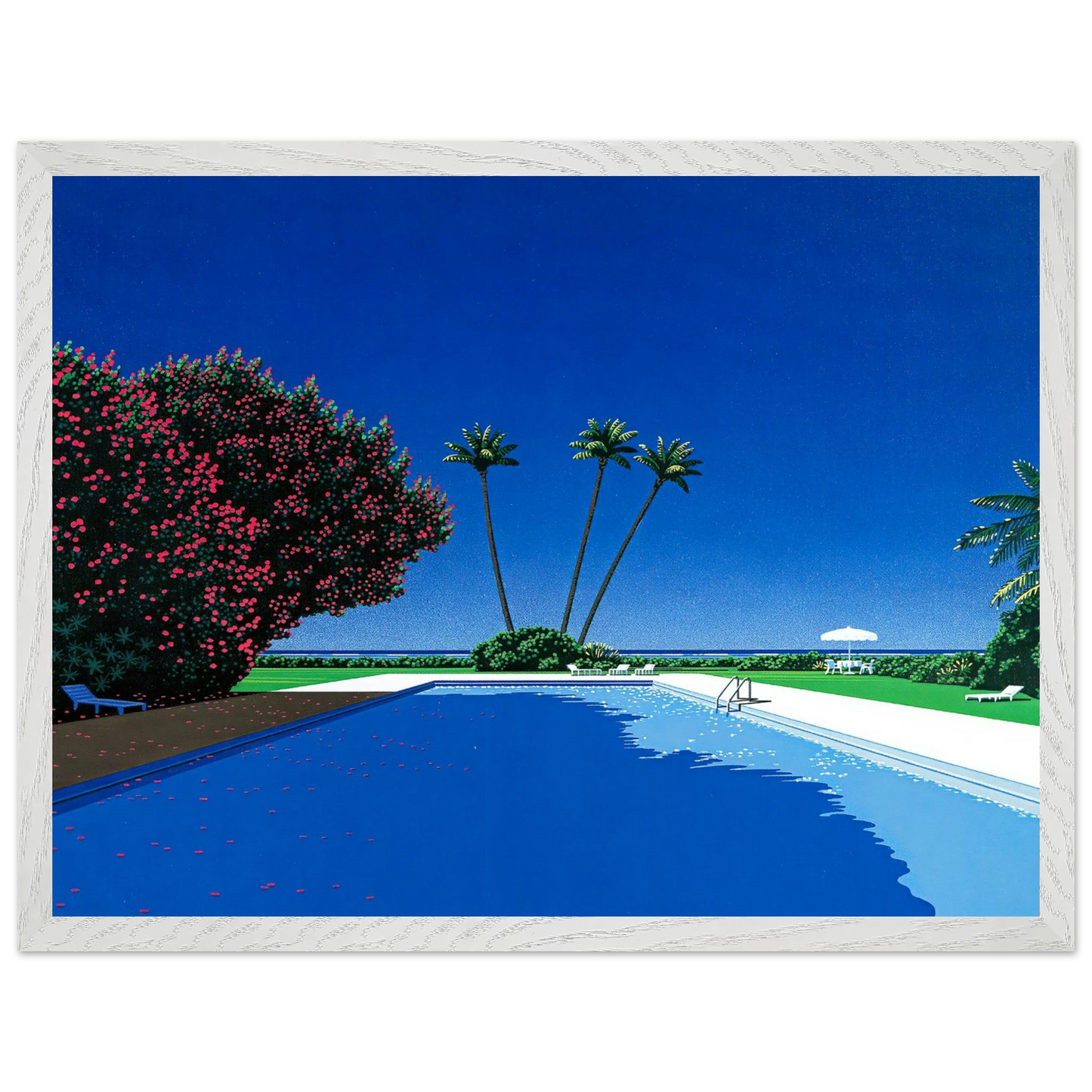 Hiroshi Nagai - Time Goes By Wall Art - 30x40 cm / 12x16 inches - Premium Wooden Framed Poster With Fine Art Paper - Wood frame
