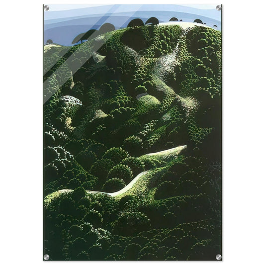 Santa Barbara Mountains - Eyvind Earle Acrylic Print - 70x100 cm / 28x40″ inches