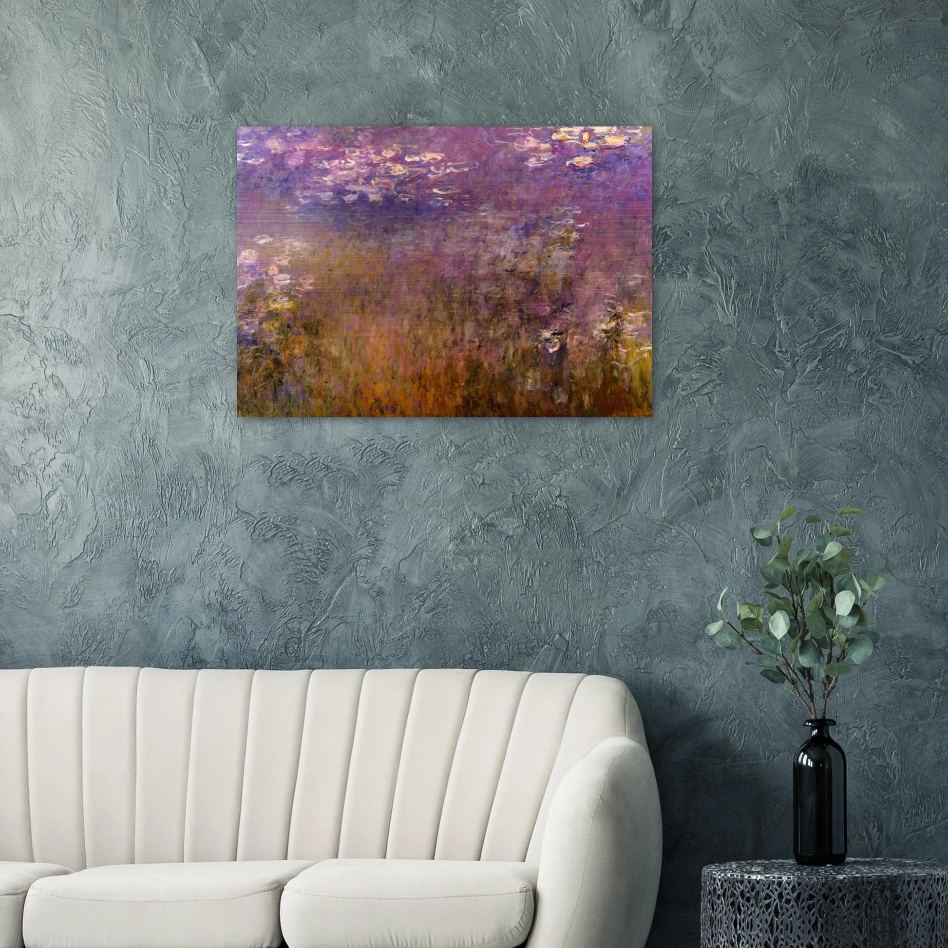 Agapanthus center panel - claude monet Brushed Aluminum Print - 70x100 cm / 28x40 inches | claude monet Aluminum Print | claude monet Prints
