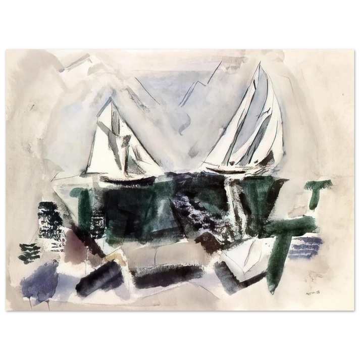 John Marin - Schooner Yachts, Deer Isle, Maine - 1928  75x100 cm / 30x40inches Fine Art Poster