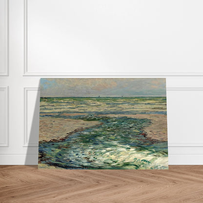 The Seacoast of Pourville, Low Tide - claude monet Brushed Aluminum Print - 70x100 cm / 28x40 inches | claude monet Aluminum Print | claude monet Prints