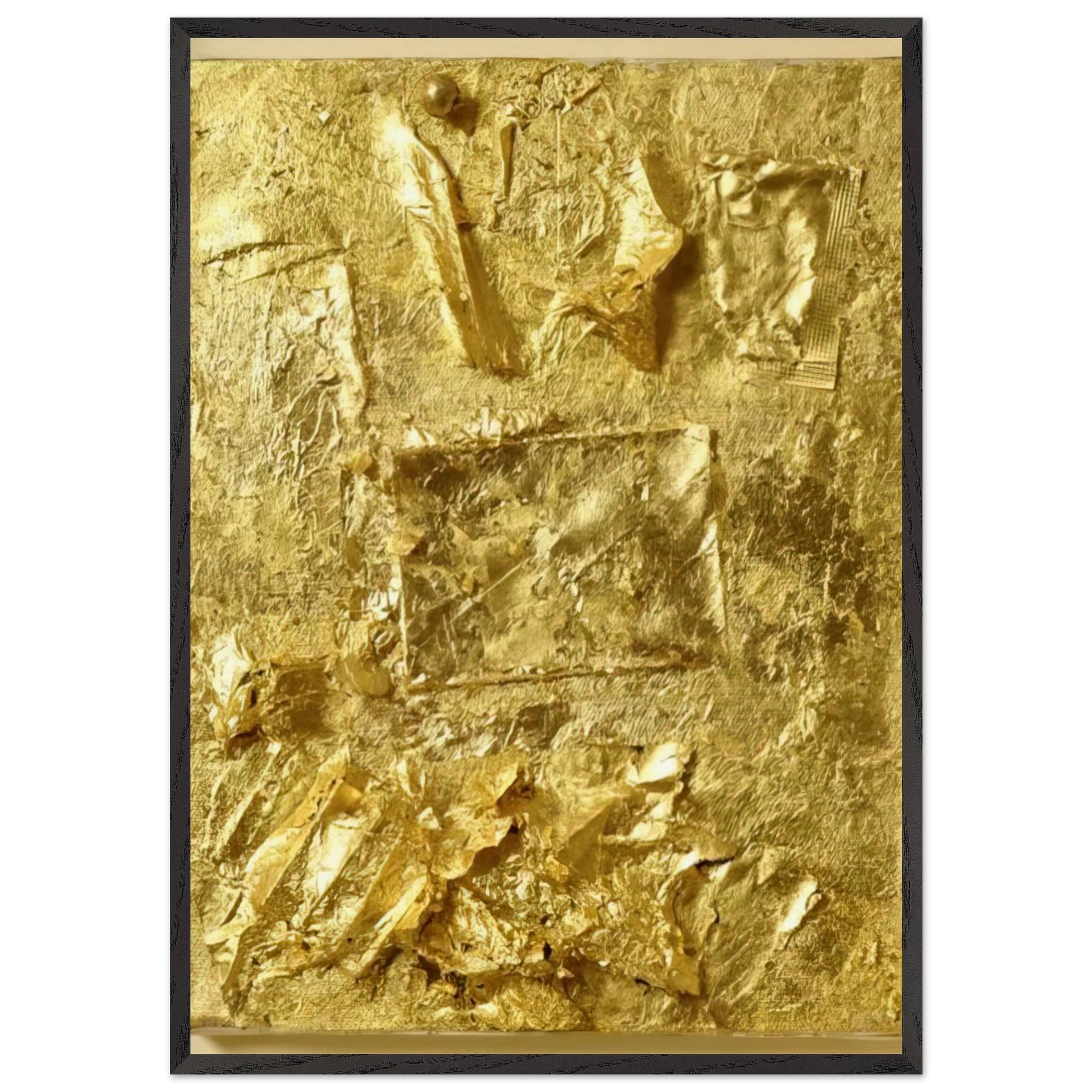 UNTITLED GOLD PAINTING 1964 - Robert Rauschenberg Framed Art Print – Black Wooden Frame - Default Title - -Framed Art Print