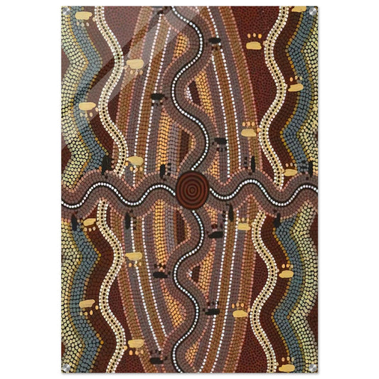 Possum Dreaming - 1981 - Clifford Possum Tjapaltjarri Acrylic Print - 70x100 cm / 28x40″ inches | Clifford Possum Tjapaltjarri Wall Art | Clifford Possum Tjapaltjarri Prints
