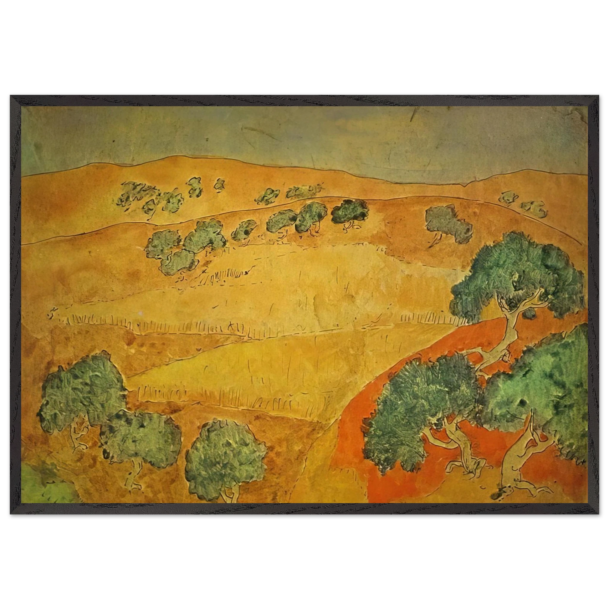 Summer landscape - Pablo Picasso Framed Art Print – Black Wooden Frame - Default Title - -Framed Art Print