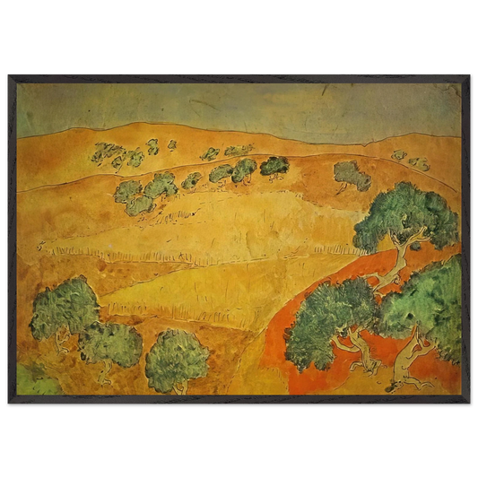 Summer landscape - Pablo Picasso 70x100 cm / 28x40 inches Framed Art Print – Black Wooden Frame