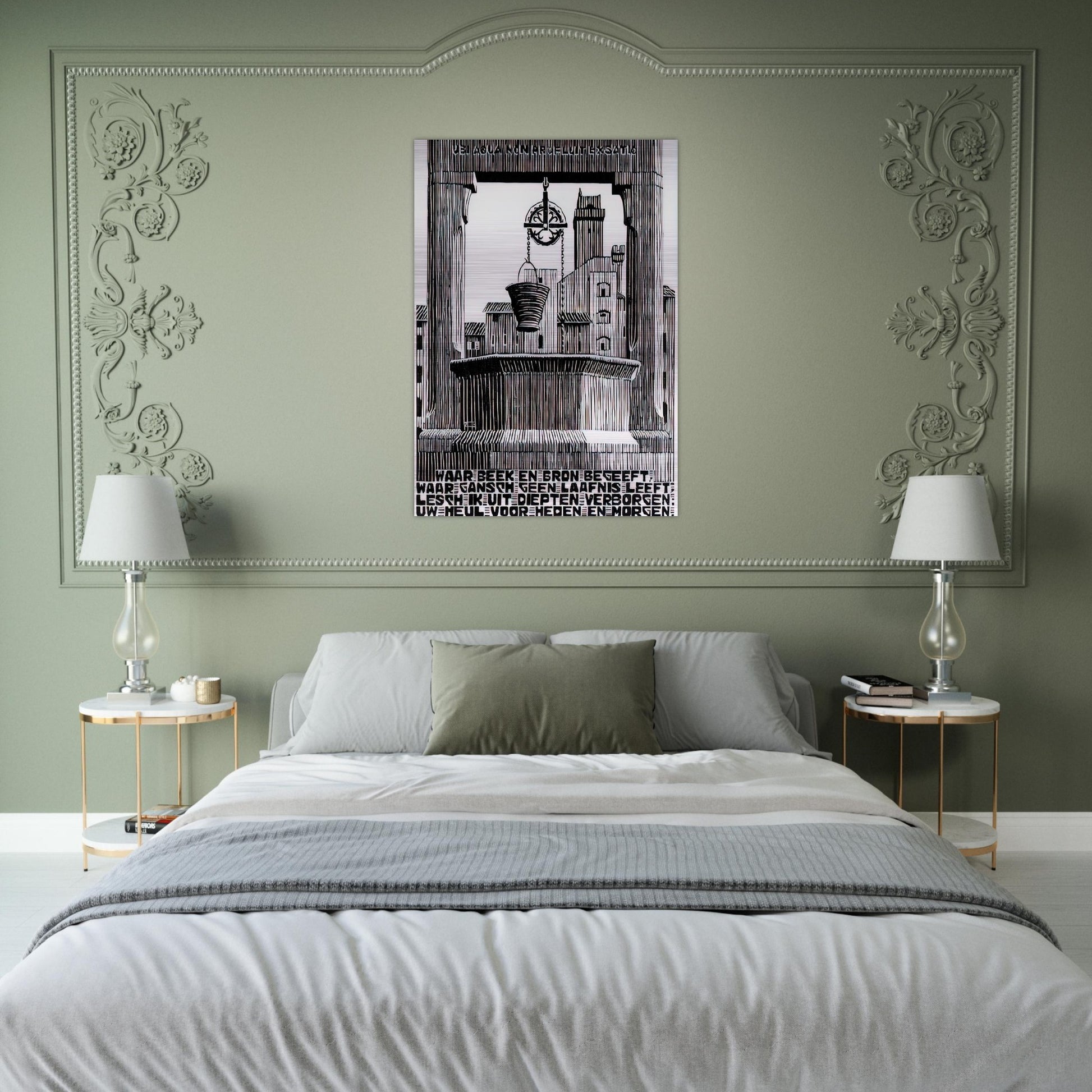 EMBLEMATA WELL - MC Escher Brushed Aluminum Print - 70x100 cm / 28x40 inches | MC Escher Aluminum Print | MC Escher Prints