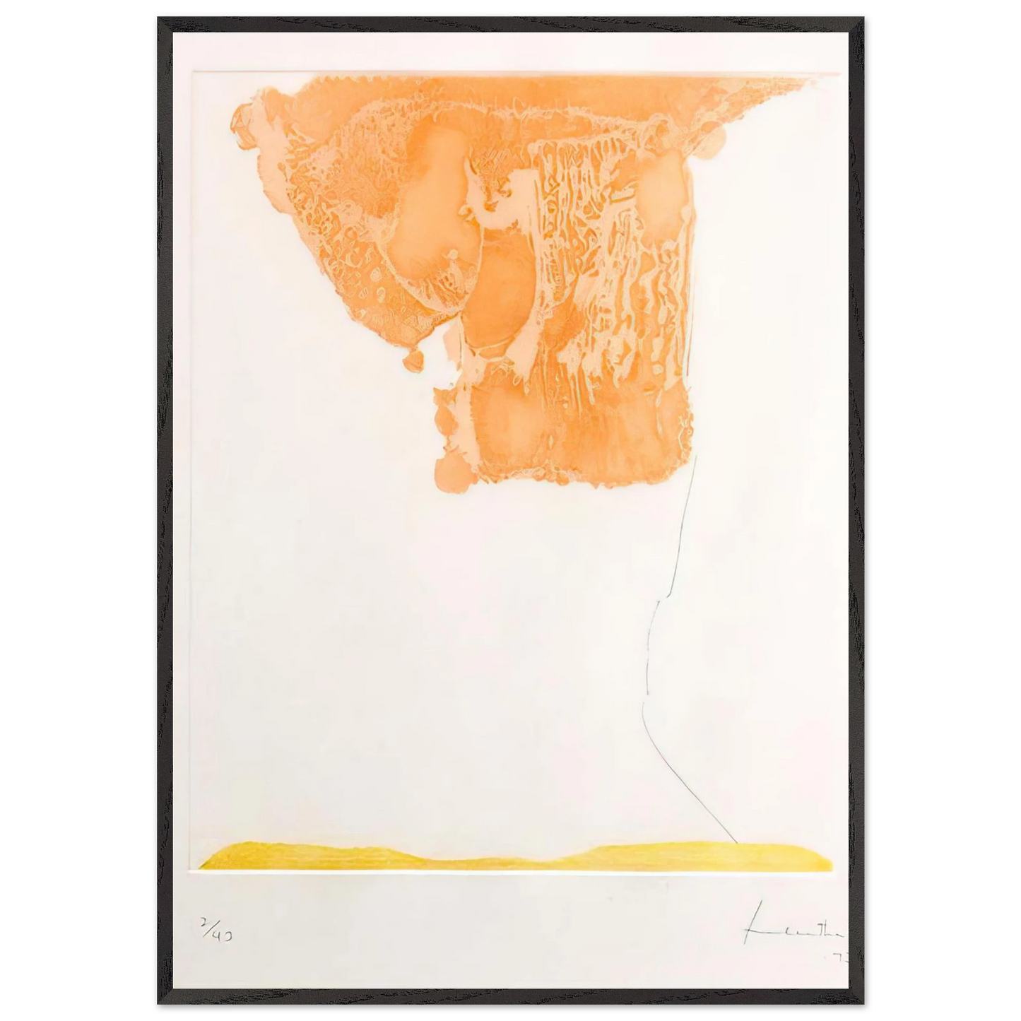 Helen Frankenthaler - Pranzo Italiano - 1973 Wall art - 15x20 cm / 6x8 inches - Premium Wooden Framed Poster With Fine Art Paper - Black frame