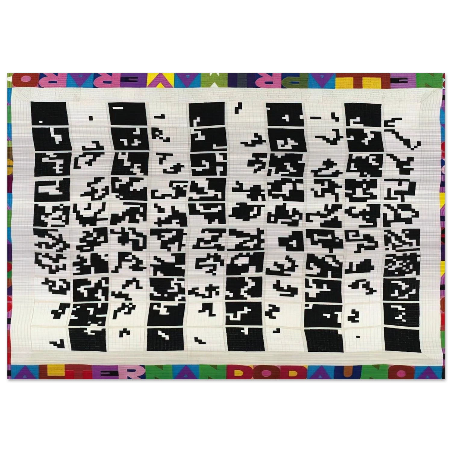 ALTERNANDO DA UNO A CENTO E VICEVERSA 1977 - Alighiero Boetti Brushed Aluminum Print - 70x100 cm / 28x40 inches | Alighiero Boetti Aluminum Print | Alighiero Boetti Prints