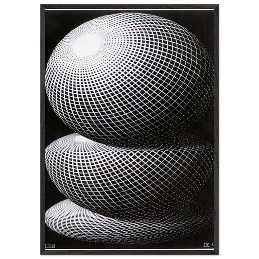THREE SPHERES I SCHEME - MC Escher Framed Art Print – Black Wooden Frame - Default Title - -Framed Art Print