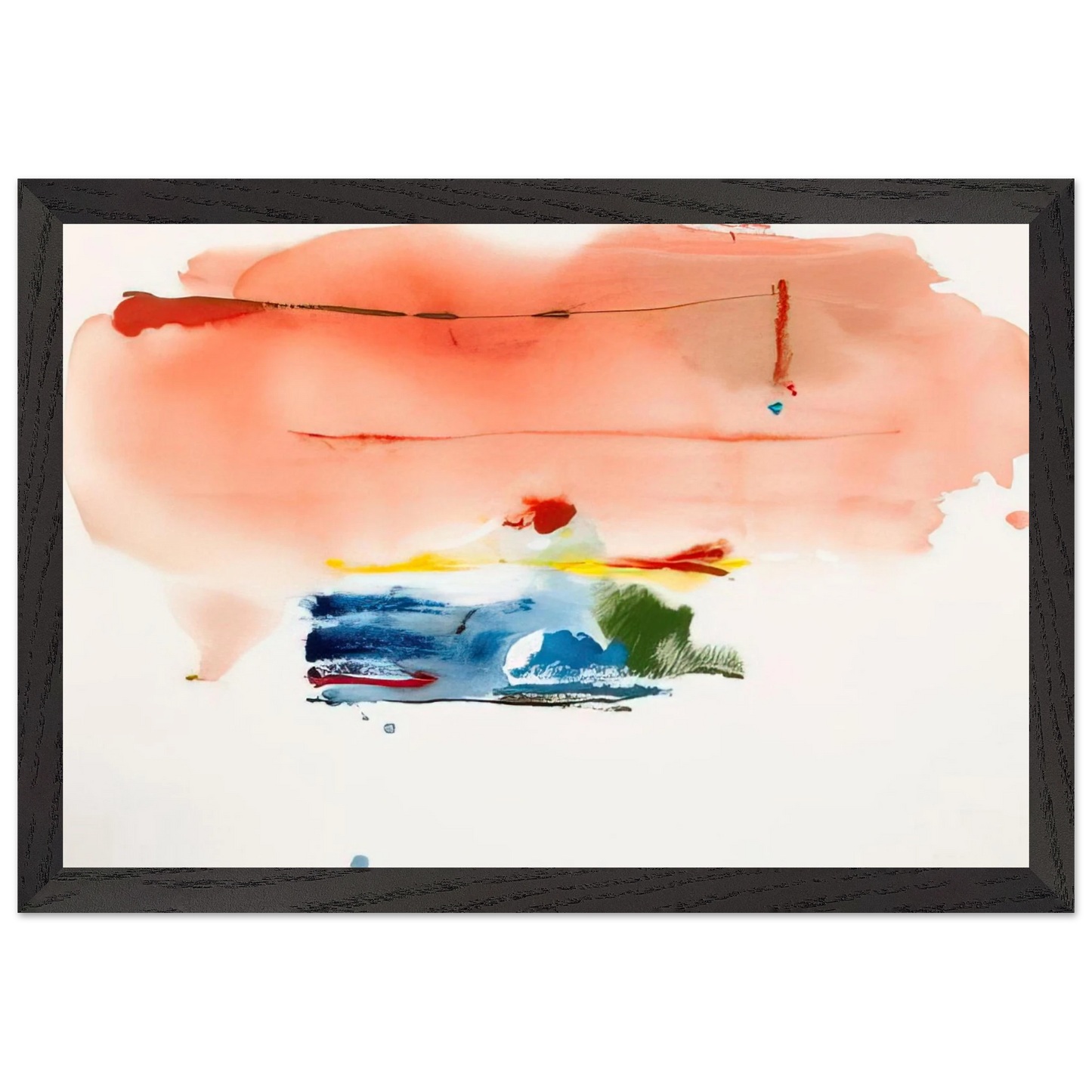 Helen Frankenthaler - Santa Fe II - 1986 Wall art - 30x45 cm / 12x18 inches - Premium Wooden Framed Poster With Fine Art Paper - Black frame