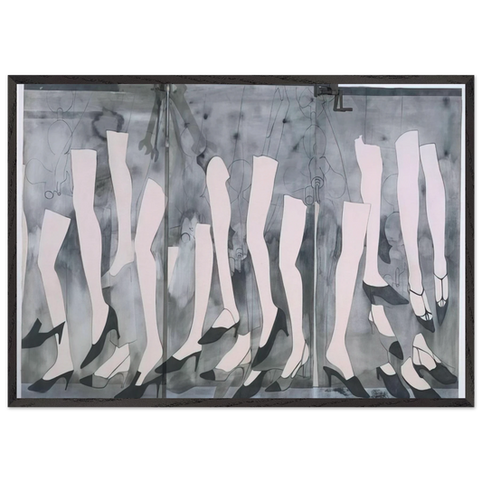 WALKING DREAM WITH A FOUR FOOT CLAMP 1965 - Jim Dine Framed Art Print – Black Wooden Frame - Default Title - -Framed Art Print