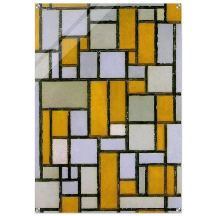 Composition with Gray and Light Brown - Piet Mondrian Acrylic Print - 70x100 cm / 28x40″ inches