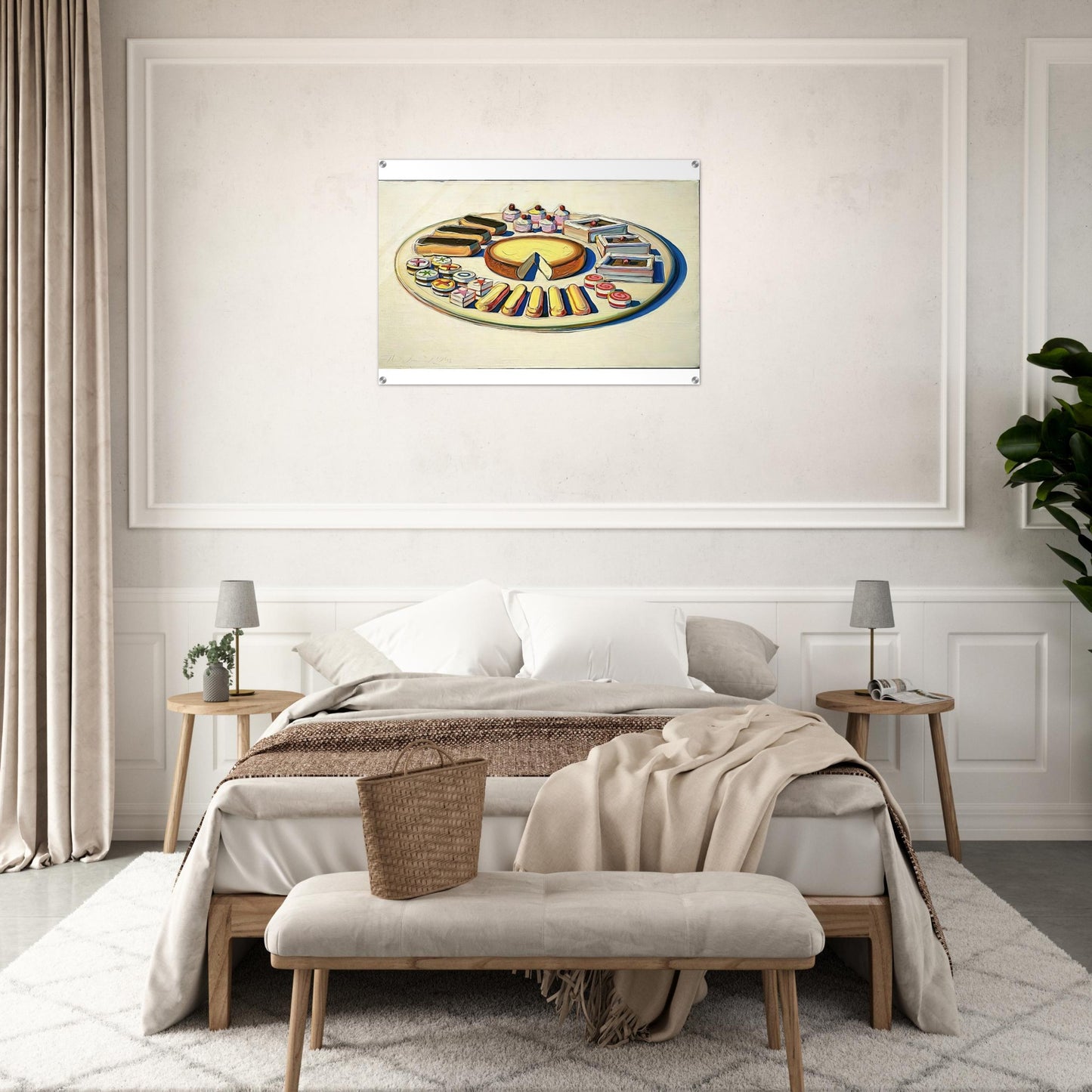 French Pastries - 1963 - Wayne Thiebaud Acrylic Print - 70x100 cm / 28x40″ inches | Wayne Thiebaud Wall Art | Wayne Thiebaud Prints