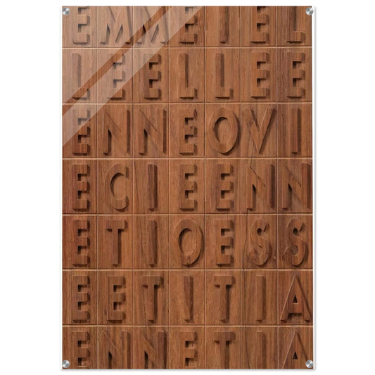 EMME I ELLE 1970 - Alighiero Boetti Acrylic Print - 70x100 cm / 28x40″ inches | Alighiero Boetti Wall Art | Alighiero Boetti Prints