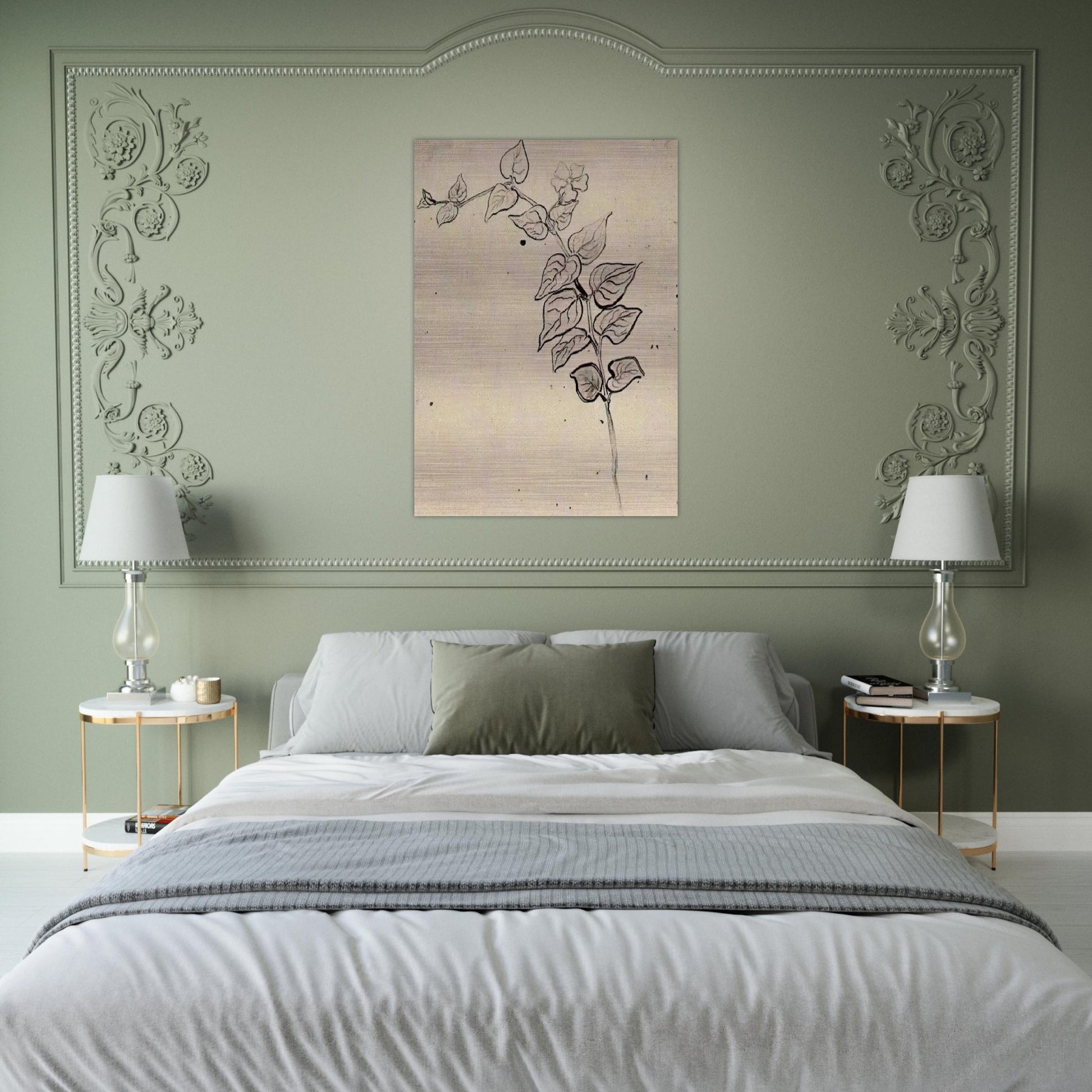 Branch with Leaves - Vincent van Gogh Brushed Aluminum Print - 70x100 cm / 28x40 inches | Vincent van Gogh Aluminum Print | Vincent van Gogh Prints