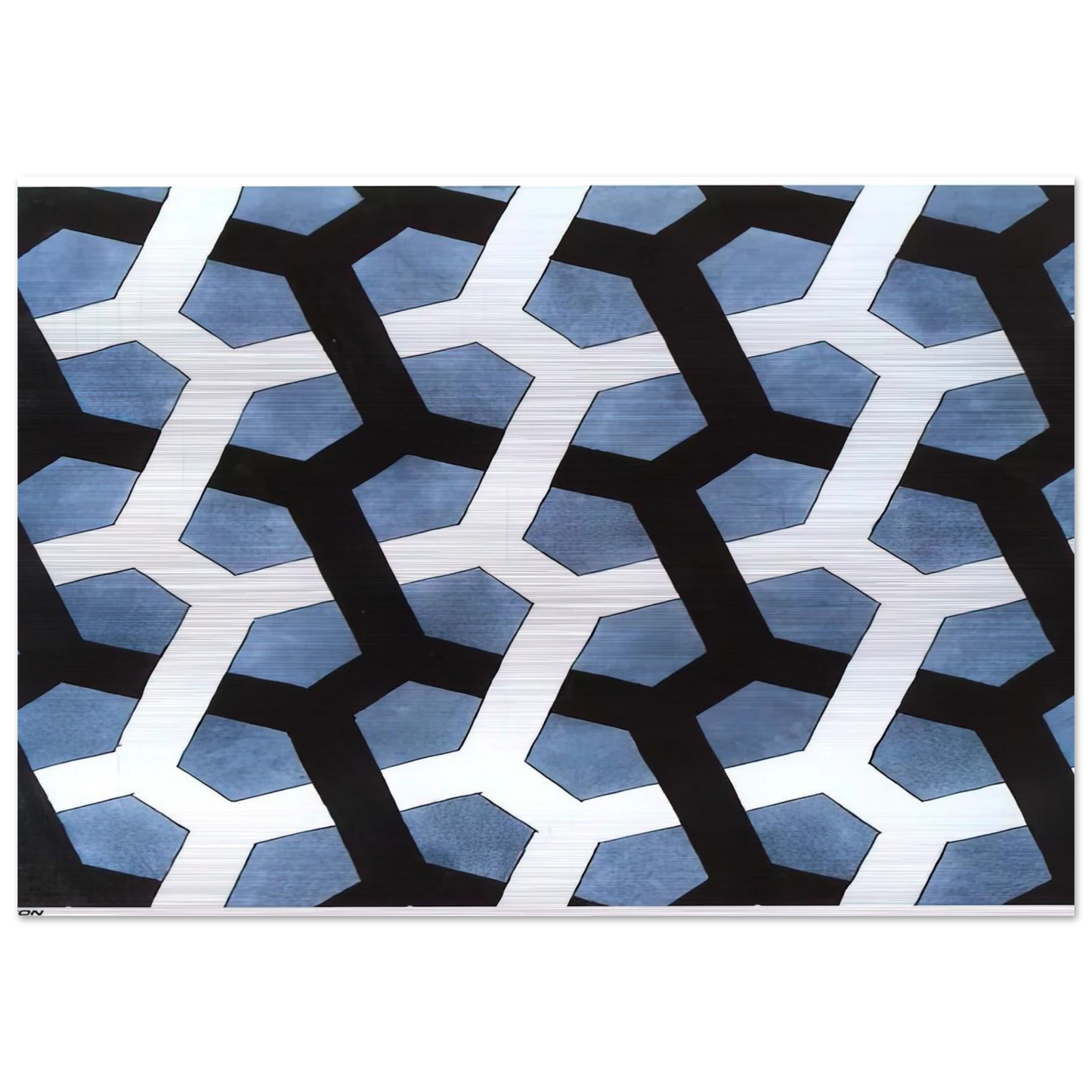 INTERLACED HEXAGON - MC Escher Brushed Aluminum Print - 70x100 cm / 28x40 inches | MC Escher Aluminum Print | MC Escher Prints
