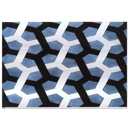 INTERLACED HEXAGON - MC Escher Brushed Aluminum Print - 70x100 cm / 28x40 inches | MC Escher Aluminum Print | MC Escher Prints