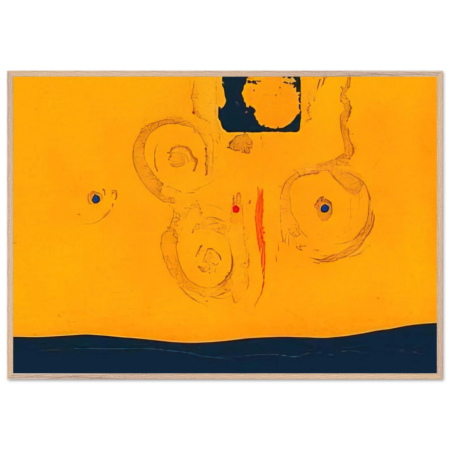 Helen Frankenthaler - Plaza Real - 1988 Wall art - 45x60 cm / 18x24 inches - Premium Wooden Framed Poster With Fine Art Paper - Black frame
