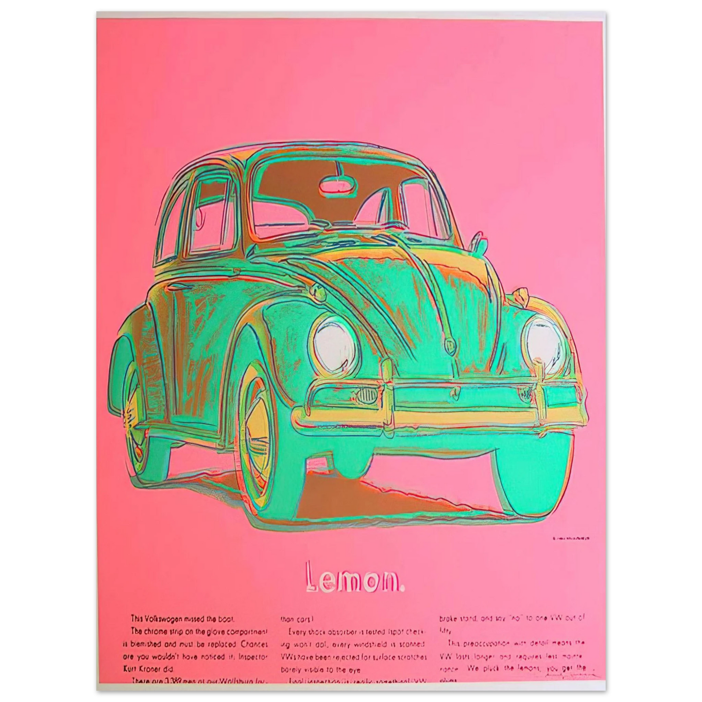 Andy Warhol - Volkswagen Fine Art Poster - 13x18 cm / 5x7 inches