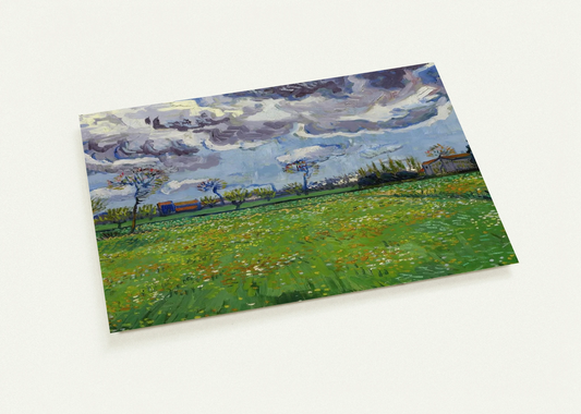 Landscape under a Stormy Sky By Vincent van Gogh Pack of 10 Post Cards | Vincent van Gogh Post Cards | A6 (10.5 x 14.8 cm) - 4.1 x 5.8 inches